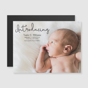 Geboortekaartje met babyfoto Introductie Magnetische Uitnodiging