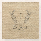  geboorteland monogram glazen onderzetter (Voorkant)