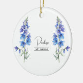 Geboortemaand aanloop juli Larkspur Keramisch Ornament (Links)