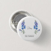 Geboortemaand aanloop juli Larkspur Ronde Button 3,2 Cm (Voorkant /achterkant)