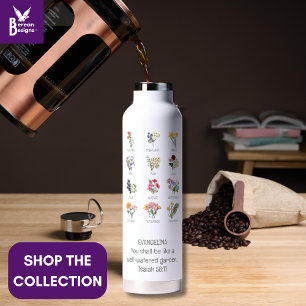  GEBOORTEMAAND BLOEM Christelijk Bijbelvers Waterfles