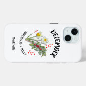Geboortemaand Bloem DECEMBER Aangepaste naam Chris Case-Mate iPhone Case (Achterkant (horizontaal))