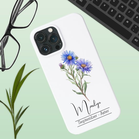 Geboortemaand Bloem September Aster Case-Mate iPhone Case