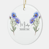 Geboortemaand Bloem September Aster Keramisch Ornament (Links)