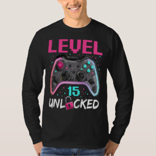 Geboortend Man Niveau 15 Onvergrendelde 15-jarige T-shirt
