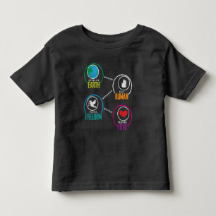 Geboorteplaats Aarde Ras Menselijke Vrede Vrijheid Kinder Shirts