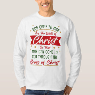 Geboorteplaats en kruis van Jezus Christus Kerstge T-shirt