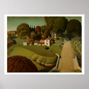 "Geboorteplaats Herbert Hoover" door Grant Wood Poster