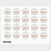 Geboorteplaats rond Kerst sticker (Vel)