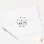 Geboorteplaats rond Kerst sticker (Envelop)
