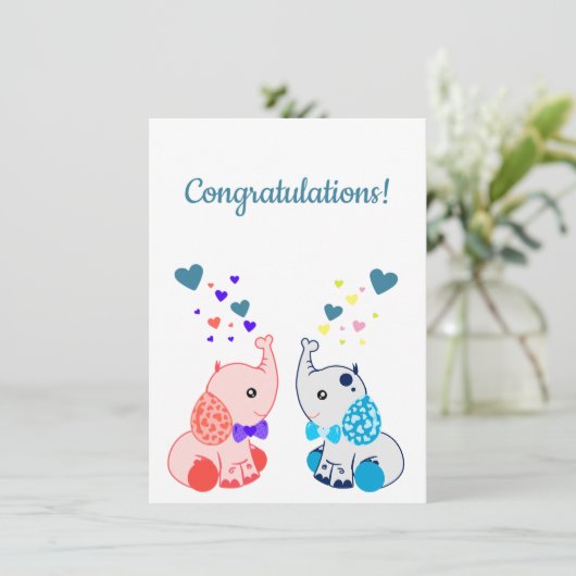 Geboorteplaats: Twins, Boy and Girl, gefeliciteerd (Staand voorkant)