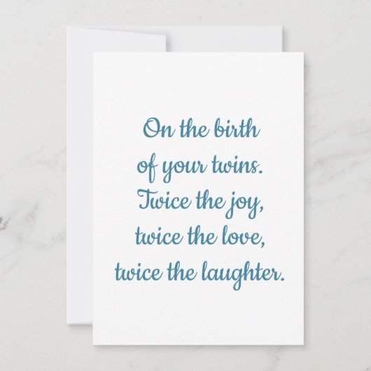Geboorteplaats: Twins, Boy and Girl, gefeliciteerd (Achterkant)