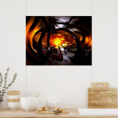 Geboorteplaats van een Abstract Poster van de Zon (Keuken)