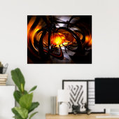 Geboorteplaats van een Abstract Poster van de Zon (Thuiskantoor)