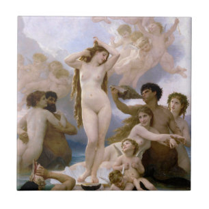 Geboorteplaats: Venus, William-Adolphe Bouguereau Tegeltje