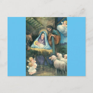 Geboorteplaats Vintage Christmas Briefkaart