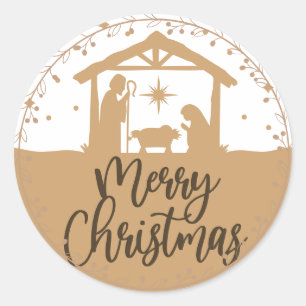 Geboorteplaats Vrolijk Kerstfeest Ronde Sticker