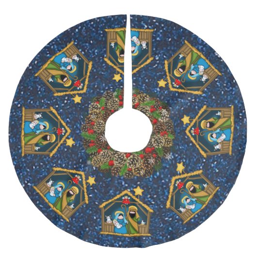 Geboortestal scène boomrok kerstboom rok (Voorkant)