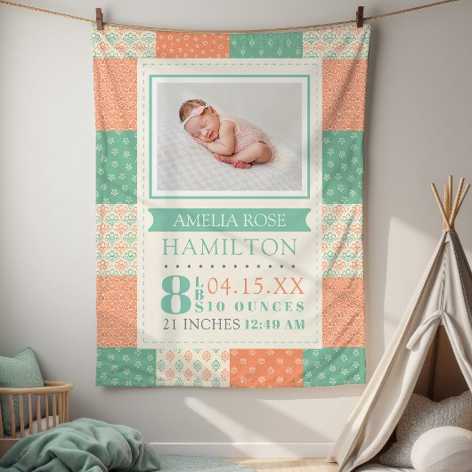 Geboortestatistieken Foto Baby Fleece Deken