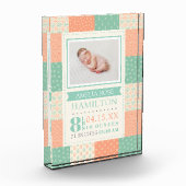 Geboortestatistieken Foto Baby Glass Fotoblok (Links)