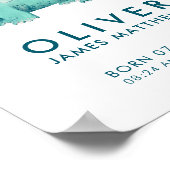 Geboortestatistieken Poster Baby Jongen Dinosaur S (Hoek)