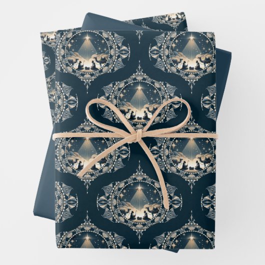 Geboortester van Wonder Mandala Mid Century Ogee Inpakpapier Vel (In situ)