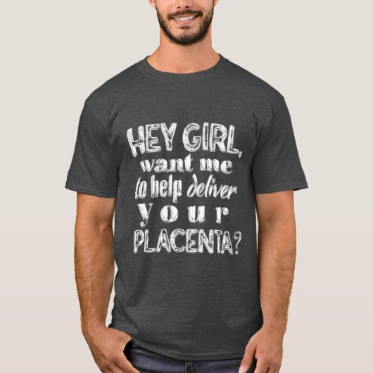 geboortesteun pap grappig shirt - placenta (Voorkant)