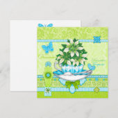 Geboorteventilator en geem December Kaart Teacup (Voorkant / Achterkant)