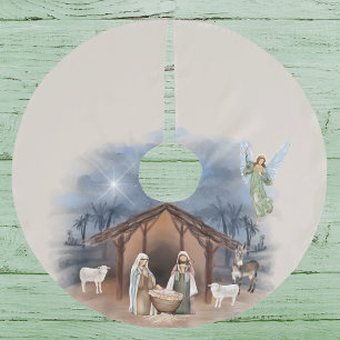 Geboortewaterverf Kribbe Baby Jezus Kerstboom Rok