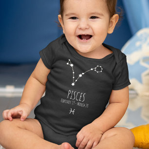Geboortsetiket voor pisces   Zodiac Constellation Romper