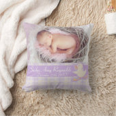 Geboortsgeschenk bord paarse kussen (Deken)