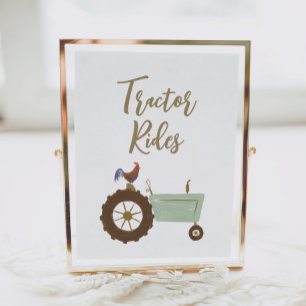 Gebordje voor 'Birthday Party'-tractorservices boe Poster