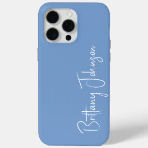 Geborduurd Blauw iPhone 15 Pro Max Hoesje