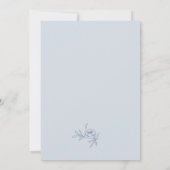 Geborduurd Blauw Huwelijksuitnodiging Kaart (Achterkant)