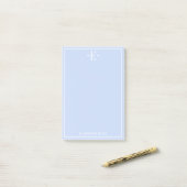 Geborduurd Blauw Post-it® Notes (Op bureau)
