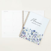 Geborduurd Blauw Waterverf Wildbloemenveld Planner (Display)