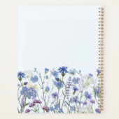 Geborduurd Blauw Waterverf Wildbloemenveld Planner (Achterkant)