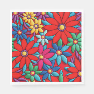 Geborduurd Daisy Design Servet