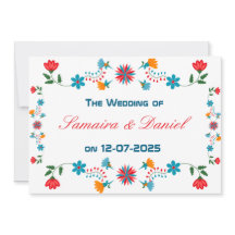 Geborduurd Kleurrijk Bloemen Ontwerp Wedding