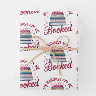 Geborduurd Mijn Vakanties Zijn Geboekt Kerstboeken Inpakpapier Vel