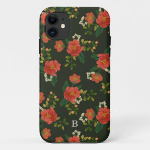Geborduurd Rode Boeket iPhone 11 Hoesje