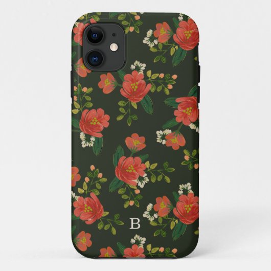 Geborduurd | Rode Boeket Case-Mate iPhone Case (Achterkant)