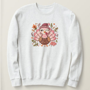 Geborduurd Turkije Thanksgiving Sweatshirt