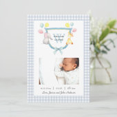 Geborduurd wapen met waterverf dier geboorte aankondiging (Staand voorkant)