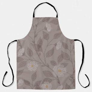 Geborduurde bloemen en bladeren, naadloos design. schort