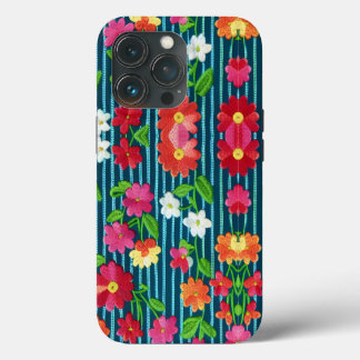 Geborduurde bloemen met CallisC-schroefdraad iPhone 13 Pro Hoesje