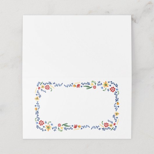 Geborduurde bloemenbruiloft (Buitenkant ongevouwen)