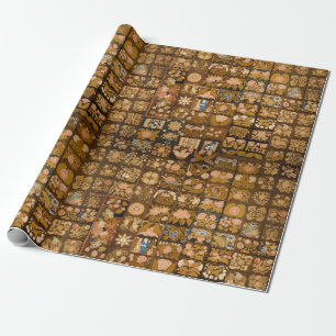 geborduurde bloemenquilt met dieren cadeaupapier