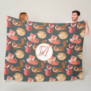 Geborduurde Bosvos Herfstkleuren Herfst Fleece Deken