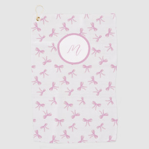 Geborduurde franje coquette roze aquarel Strik  Golfhanddoek